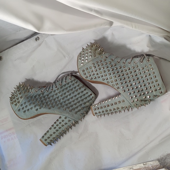 Jeffrey Campbell denim Lita spike shoes size 7.5M - Picture 10 of 13